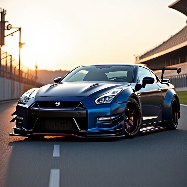 Modified Nissan GTR with widebody kit