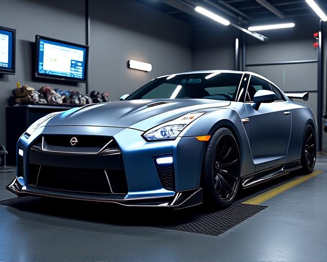 Custom tuned sports car on a dyno at Chromium Drive