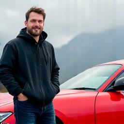 Marcus L standing next to his custom Supra